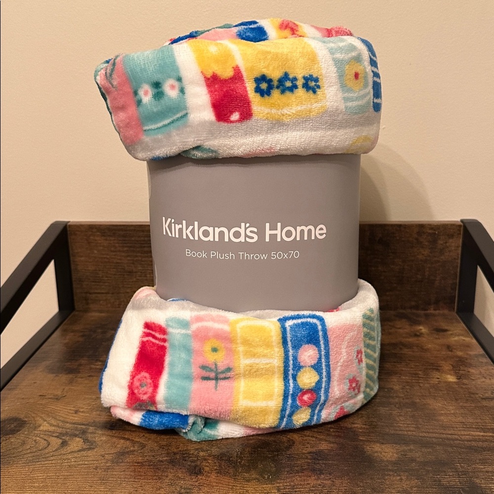 Kirkland’s Home Colorful Book Plush Throw Blanket Multicolor - Picture 6 of 6